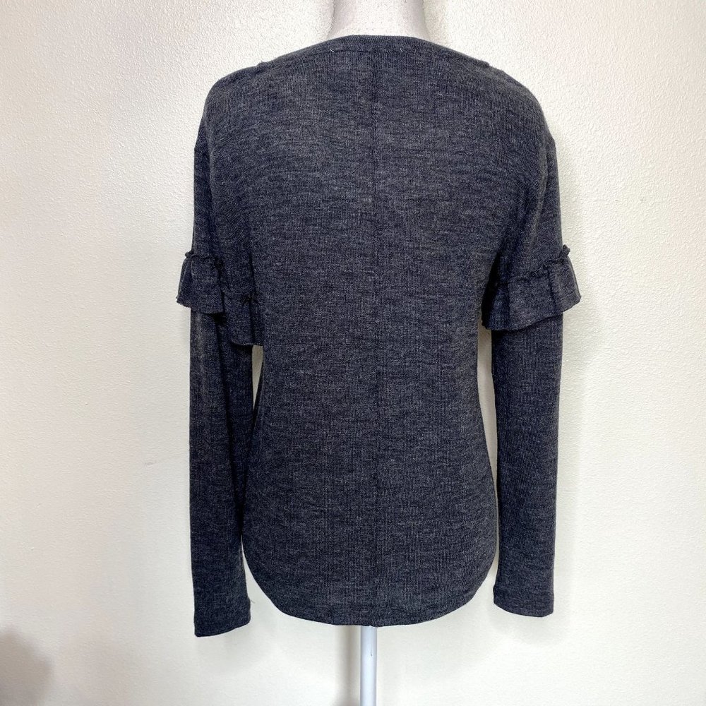 Workshop Republic Gray Ruffle Sleeve Sweater - image 2